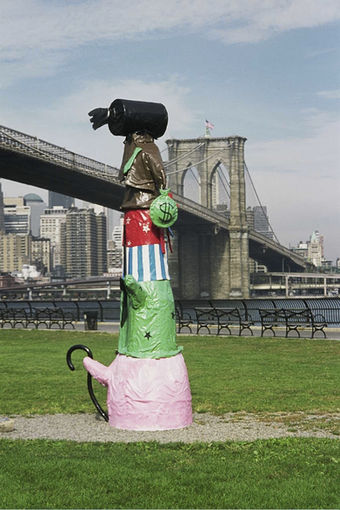 American Totem, 12'h x 7'w x 6'd, steel wood, fiberglass & resin