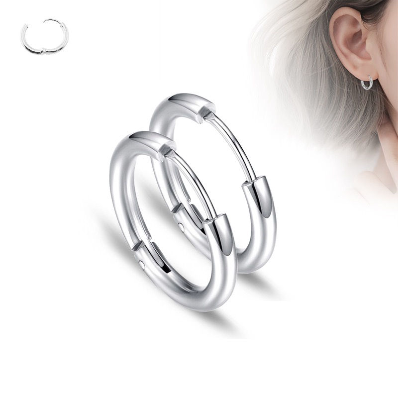 Thumbnail: Stainless Steel Hoop Earrings 