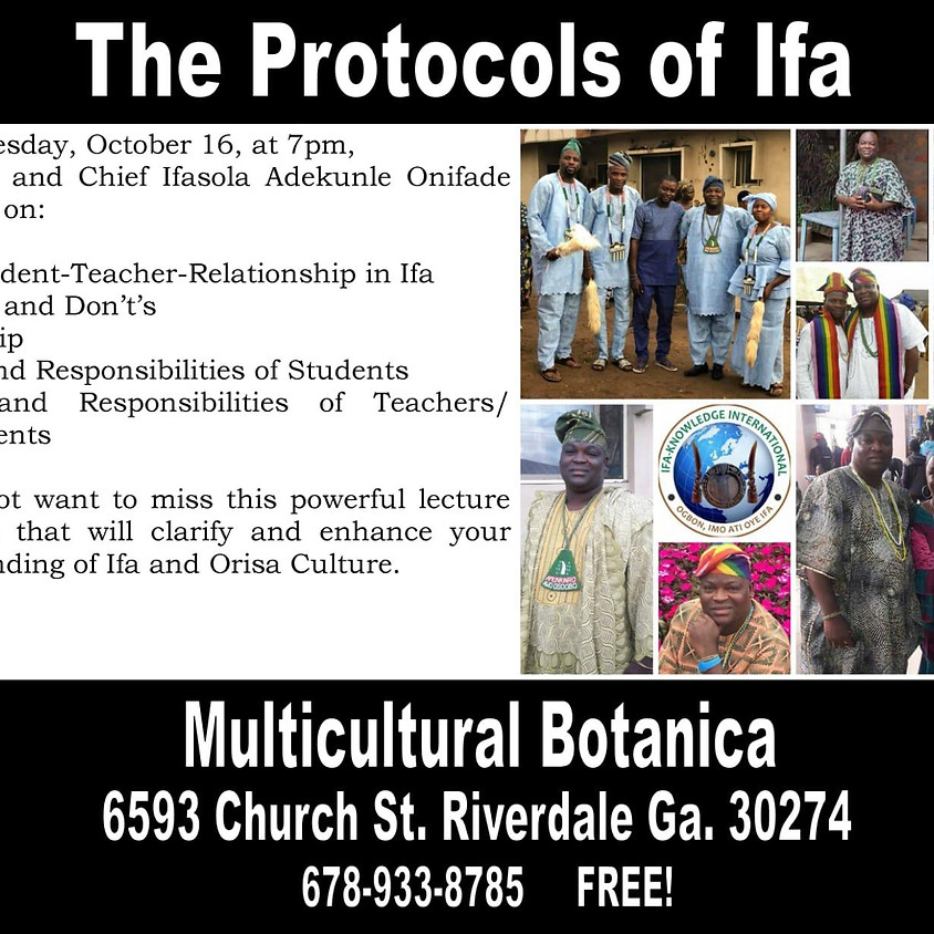 Protocols of Ifa Lecture