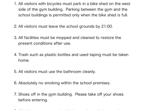 RJHS Facility Use Rules