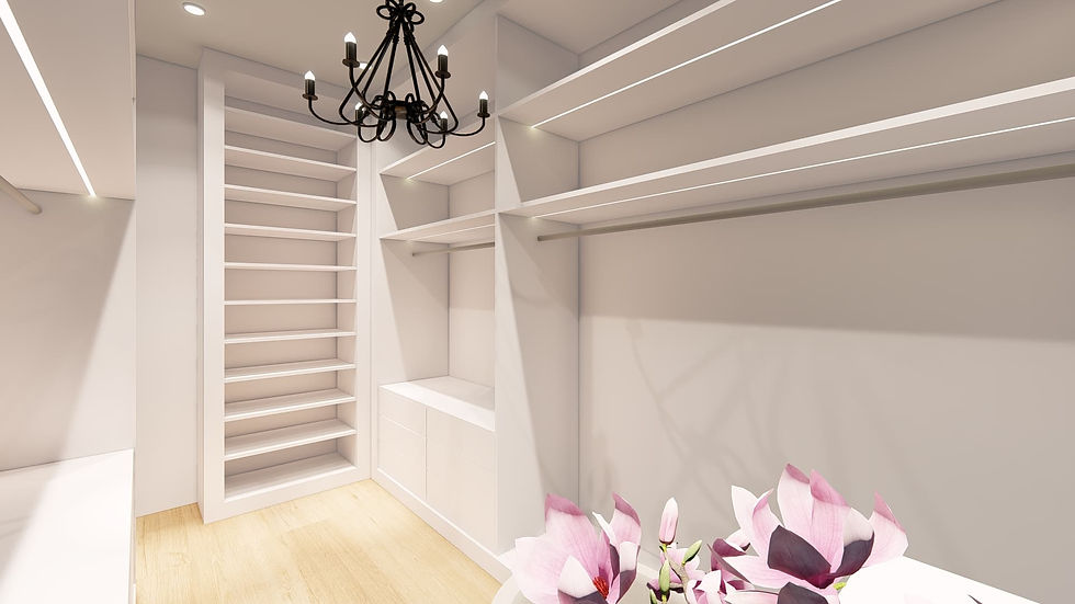 Closet Branco com Detalhes Decorativos