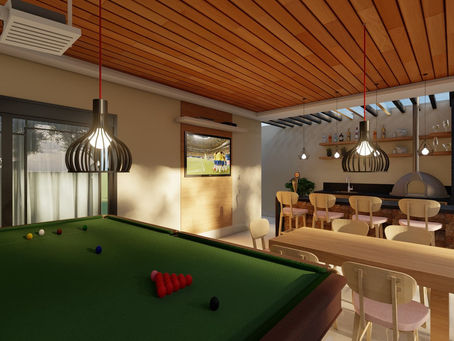 Área Gourmet Estilo Neoclássica e Bancada de Mármore