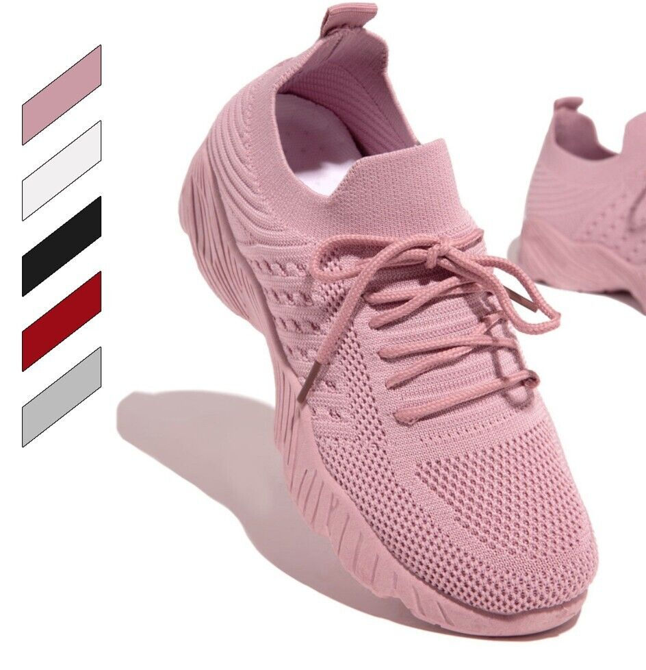 Thumbnail: Womens Running Trainers Ladies Sneakers Slip On Walking Gym Comfy Fashion Shoes