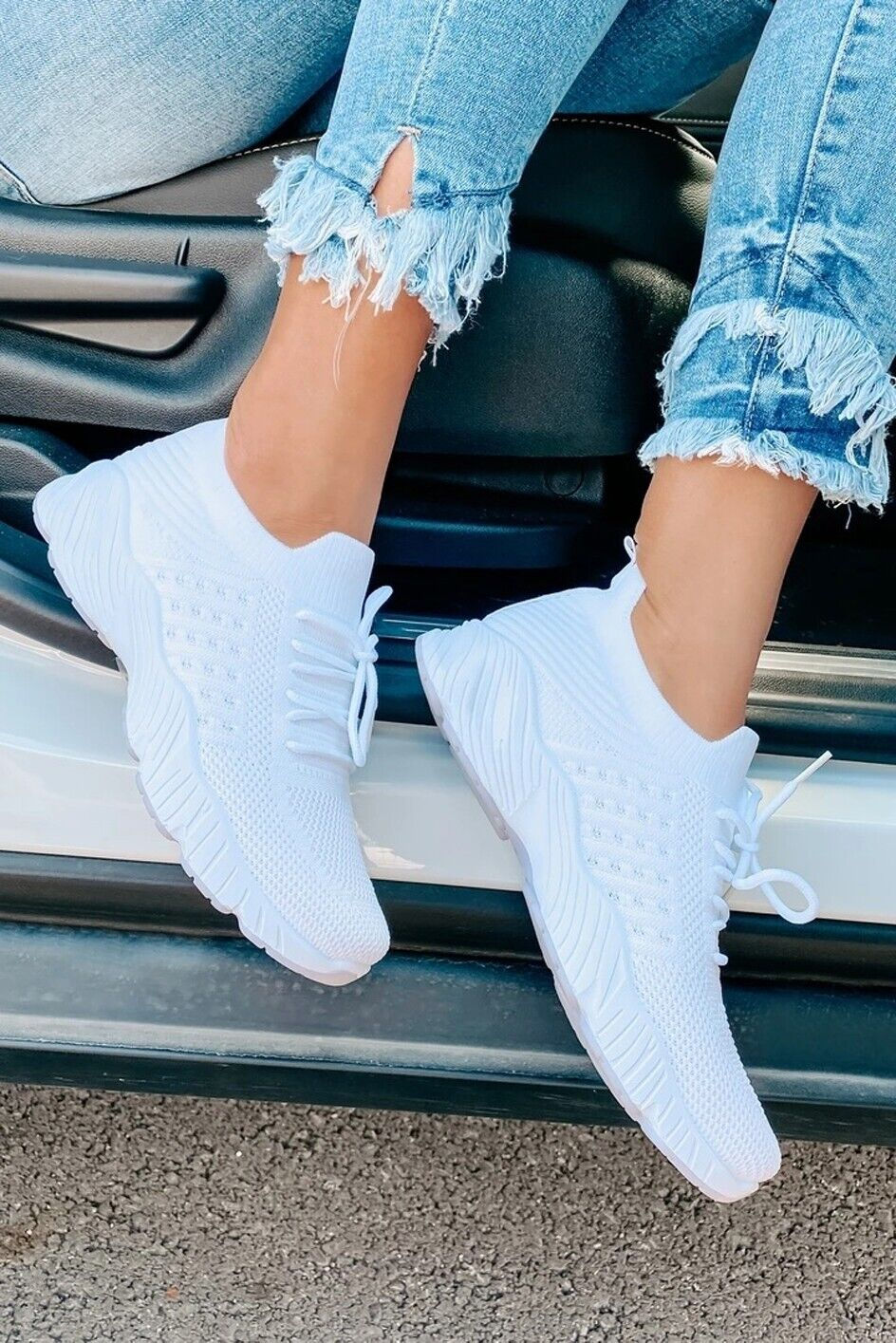 Thumbnail: Womens Running Trainers Ladies Sneakers Slip On Walking Gym Comfy Fashion Shoes
