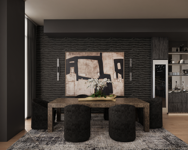 Moody Dark Dining Room & Bar Penthouse
