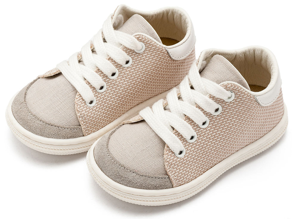 Thumbnail: Βαπτιστικά παπούτσια για αγόρι ZO BW BS 3091 BEIGE-GRAY
