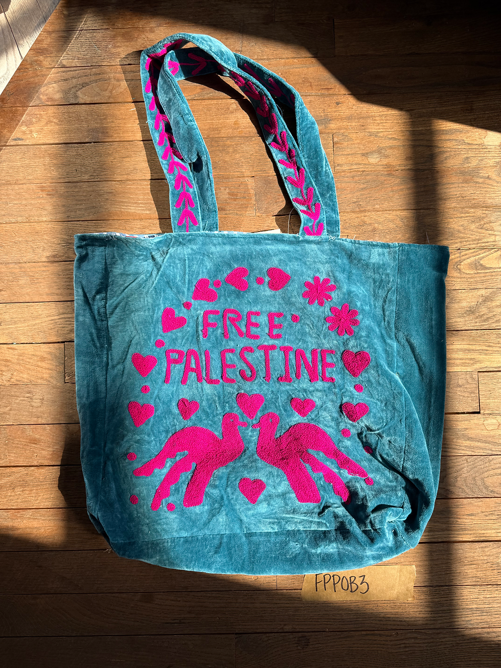 Thumbnail: Free Palestine Velvet Tote Bag