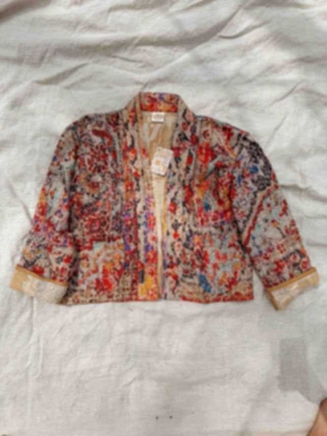 Persian Rug Kantha Cardigan - Water Color Mandala