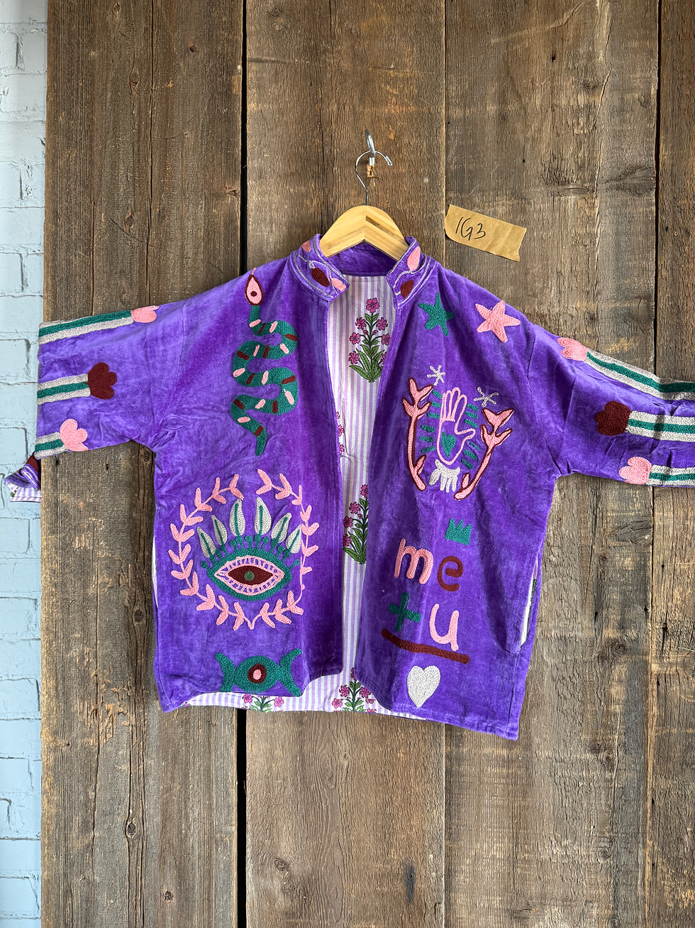 Thumbnail: Imagine Reversible Embroidered Velvet Jacket