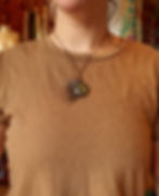 Thumbnail: Kambaba Jasper Half Sun Copper Necklace