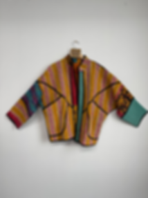X Piped Vintage Kantha Jacket