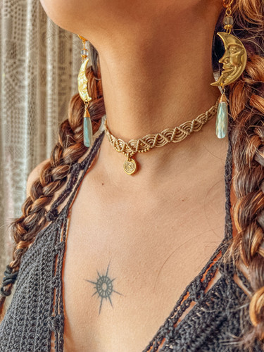 Morgan Macrame Pendant Choker Necklace | Gardenbelle Shop