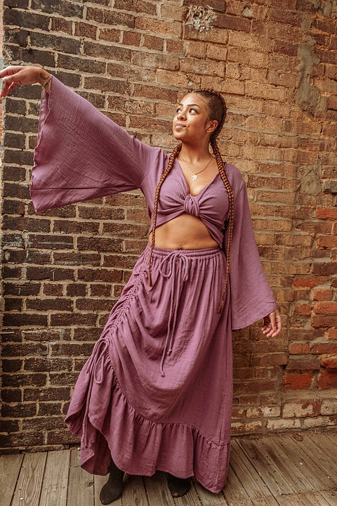 Valentina Cinch Skirt: Organic Cotton Bamboo | Gardenbelle Shop