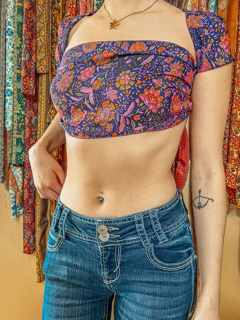 Thumbnail: Multi-Way Silk Bandeau Wrap Top / Headband