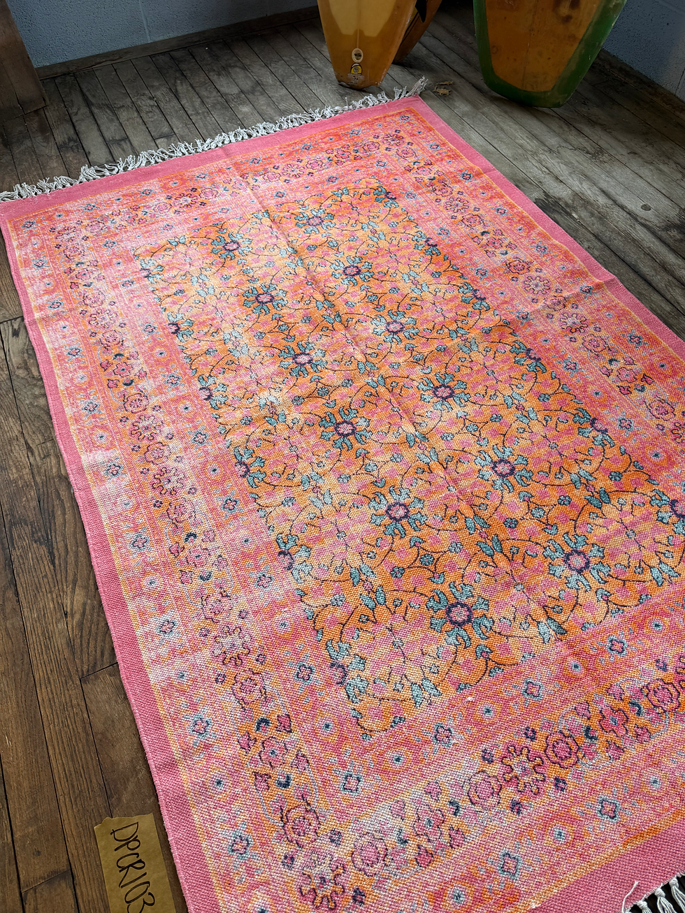 Thumbnail: Cotton Printed Rug 103 | 4' x 6'
