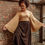 Thumbnail: Valentina Cinch Skirt: Organic Cotton Bamboo