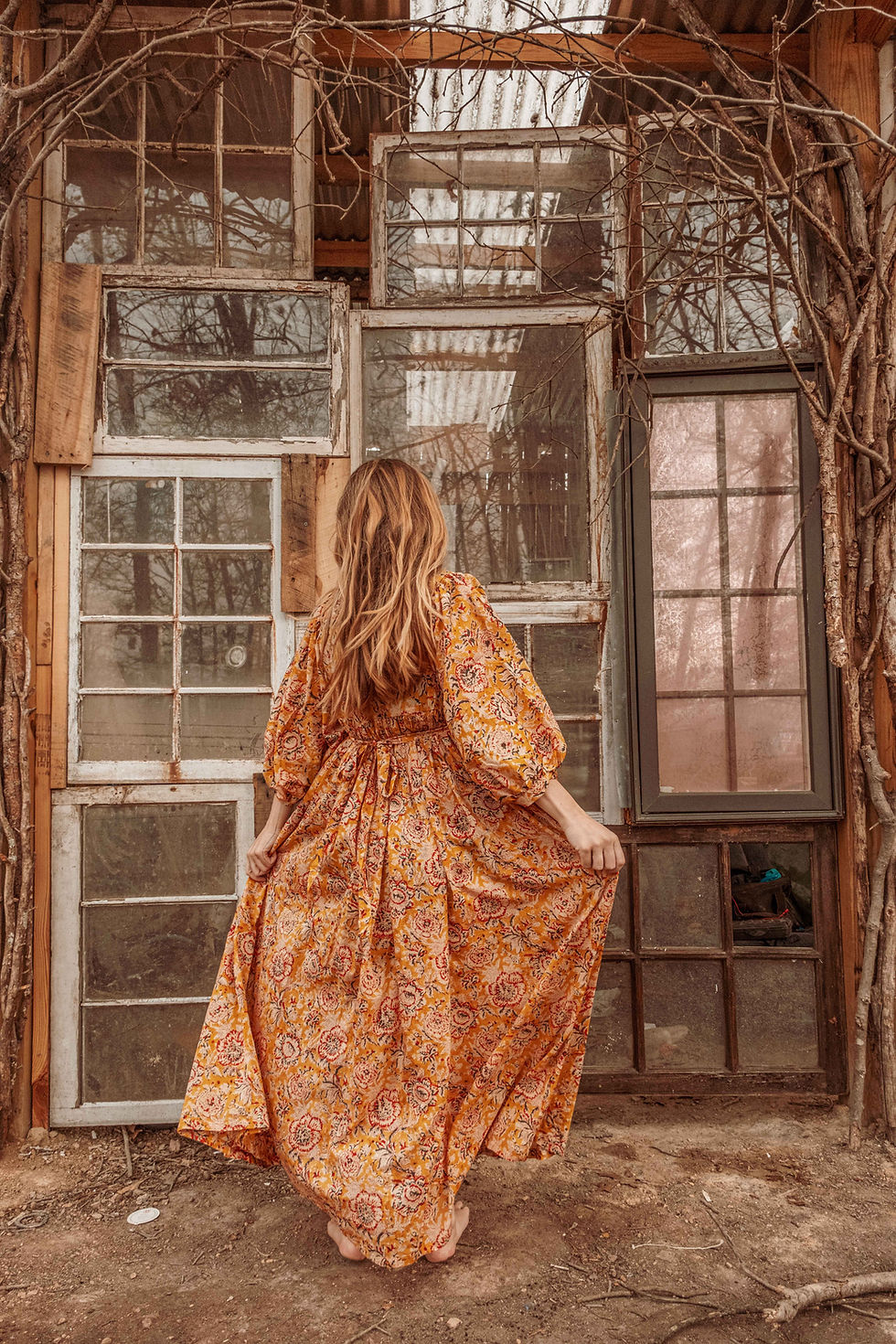Thumbnail: Marlowe Organic Cotton Hand Block Printed Dress