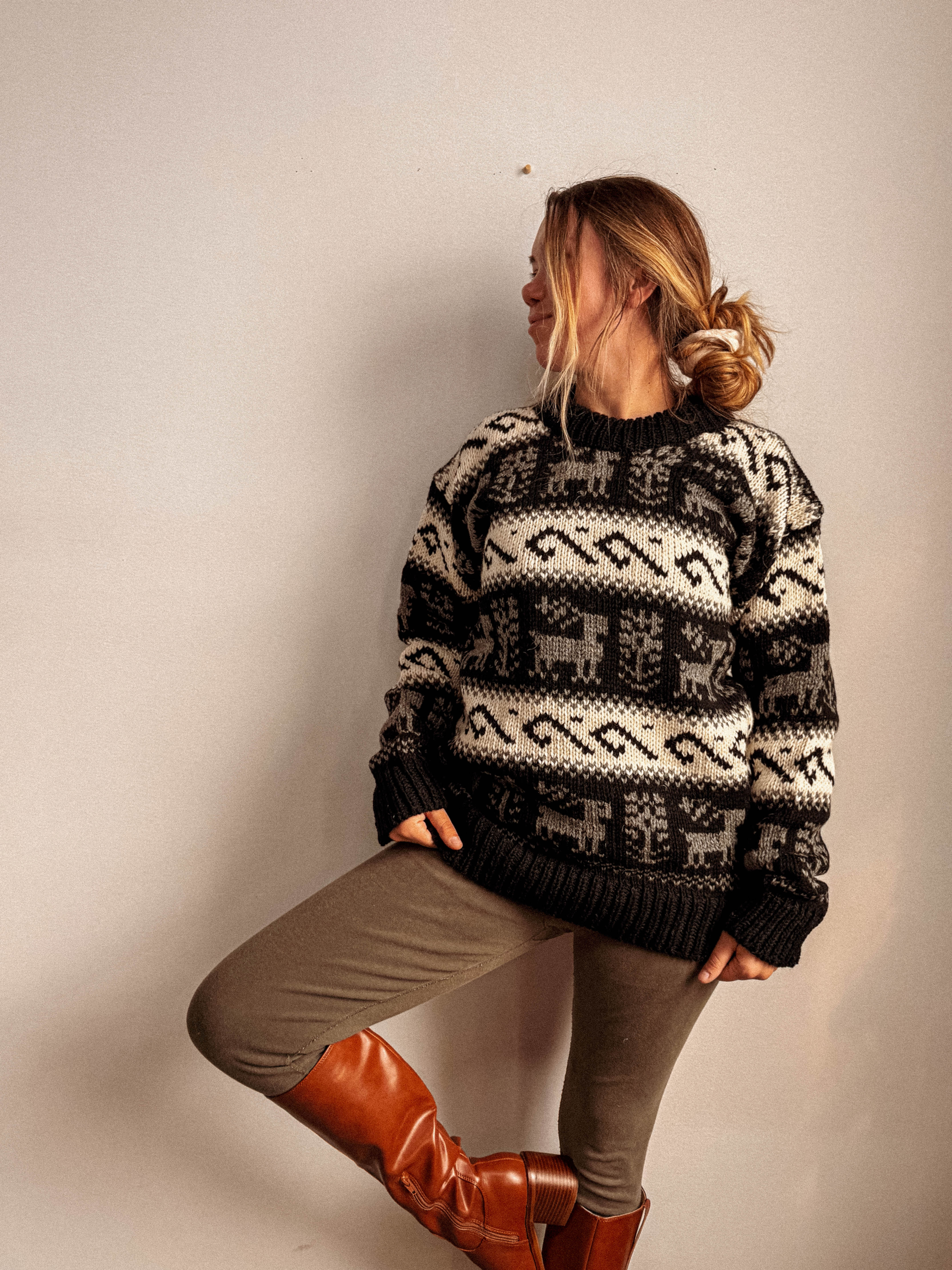 Nordic Reindeer Wool Sweater