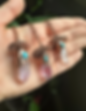Thumbnail: Amethyst + Turquoise Copper Mushroom Necklace