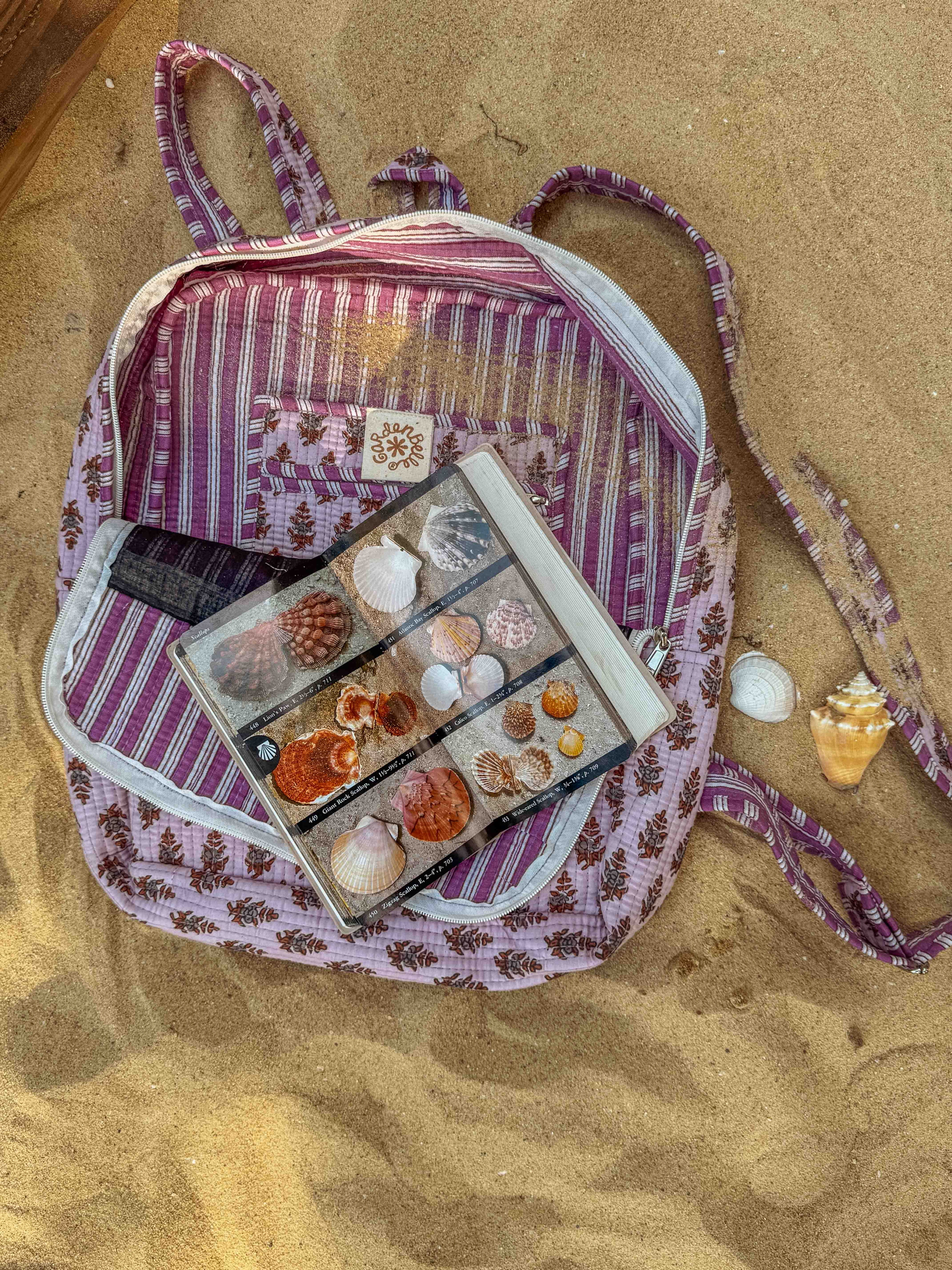 Lavendar Block Printed Backpack