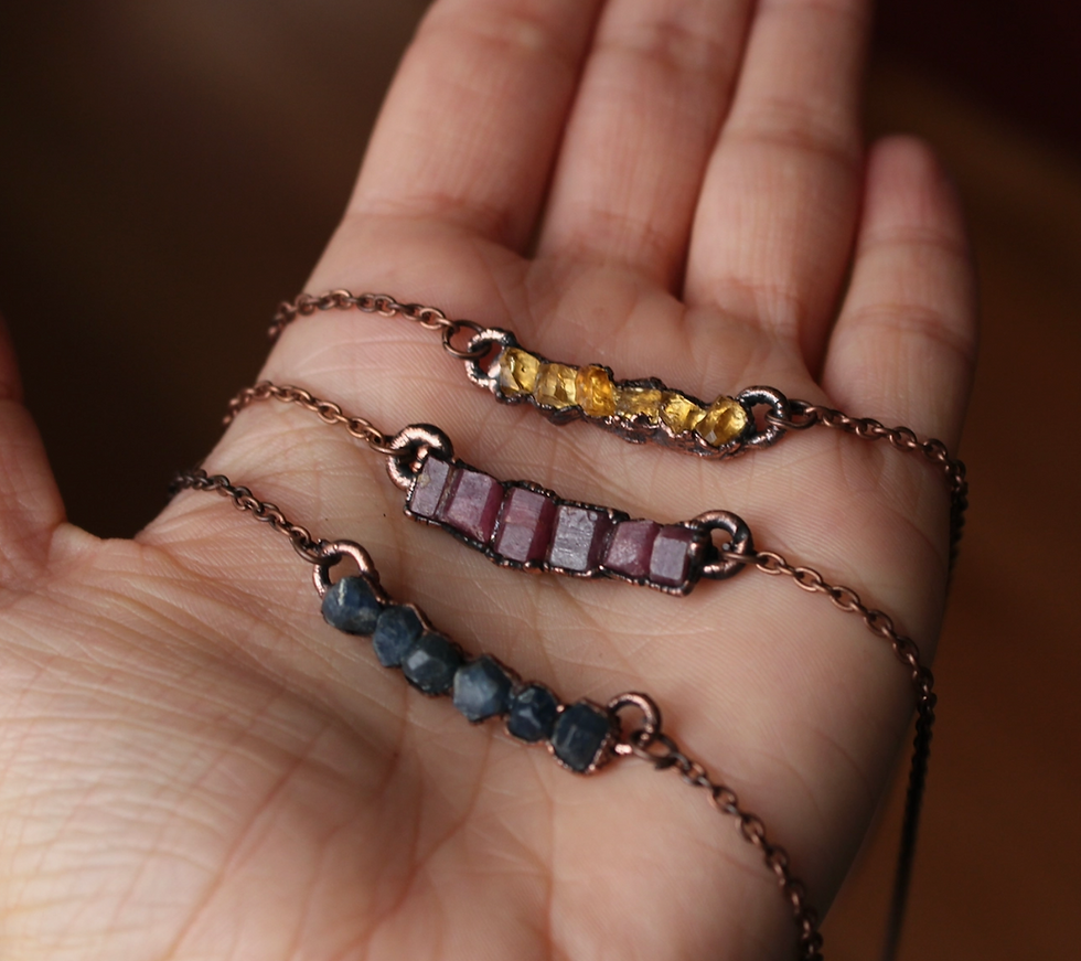 Thumbnail: Raw Birthstone Bar Necklace