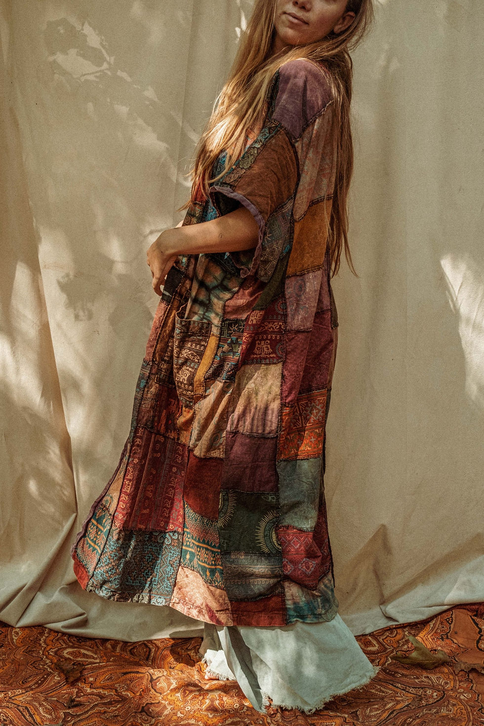 Thumbnail: Dark Earth Recycled Patchwork Smock