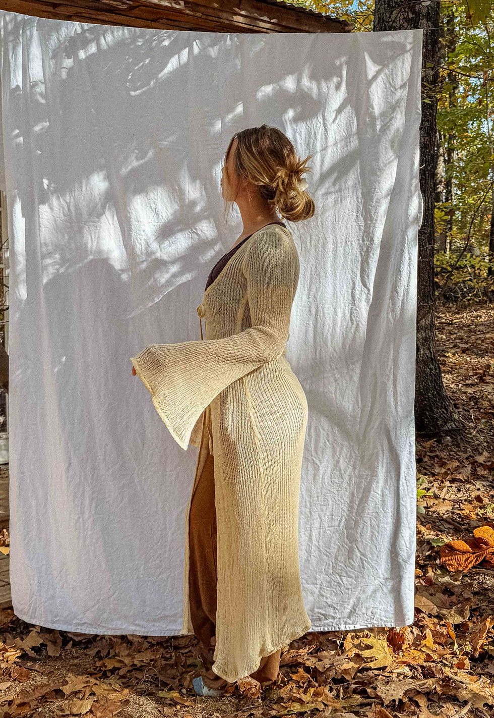 Thumbnail: Wednesday Organic Cotton Open Knit Duster