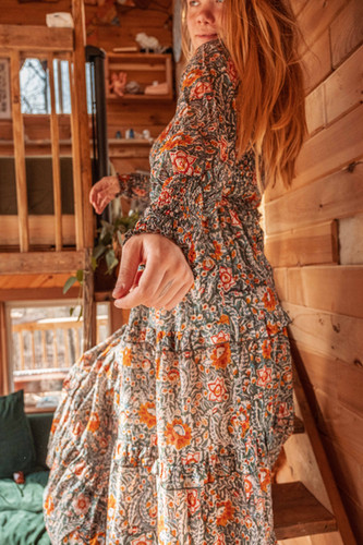 white christmas dresses Women's Alani Poplin Maxi Dress | Abstract Animal