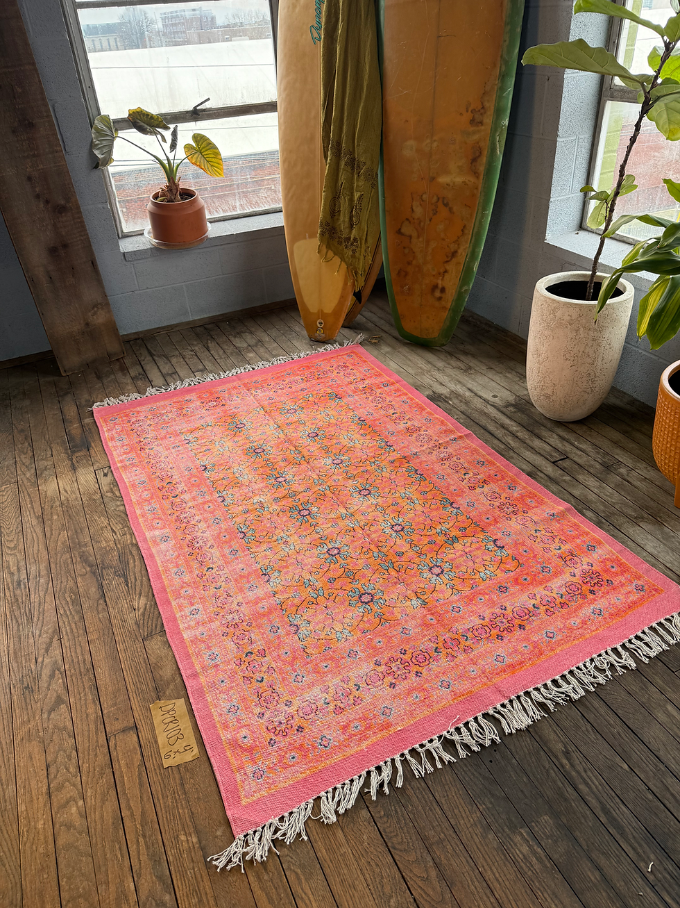 Thumbnail: Cotton Printed Rug 103 | 4' x 6'