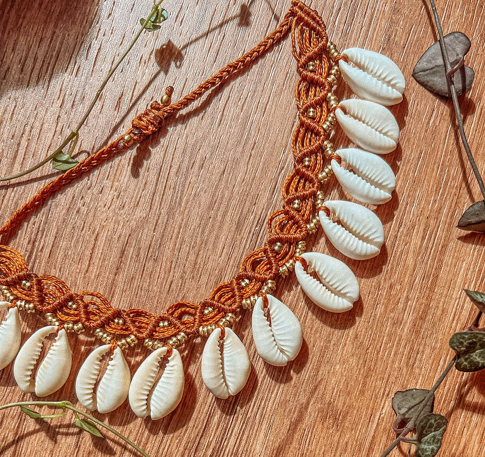 Thumbnail: Macrame Shell Dangle Anklet