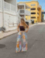 Thumbnail: Cotton Block Print Patchwork Wide Leg Pants