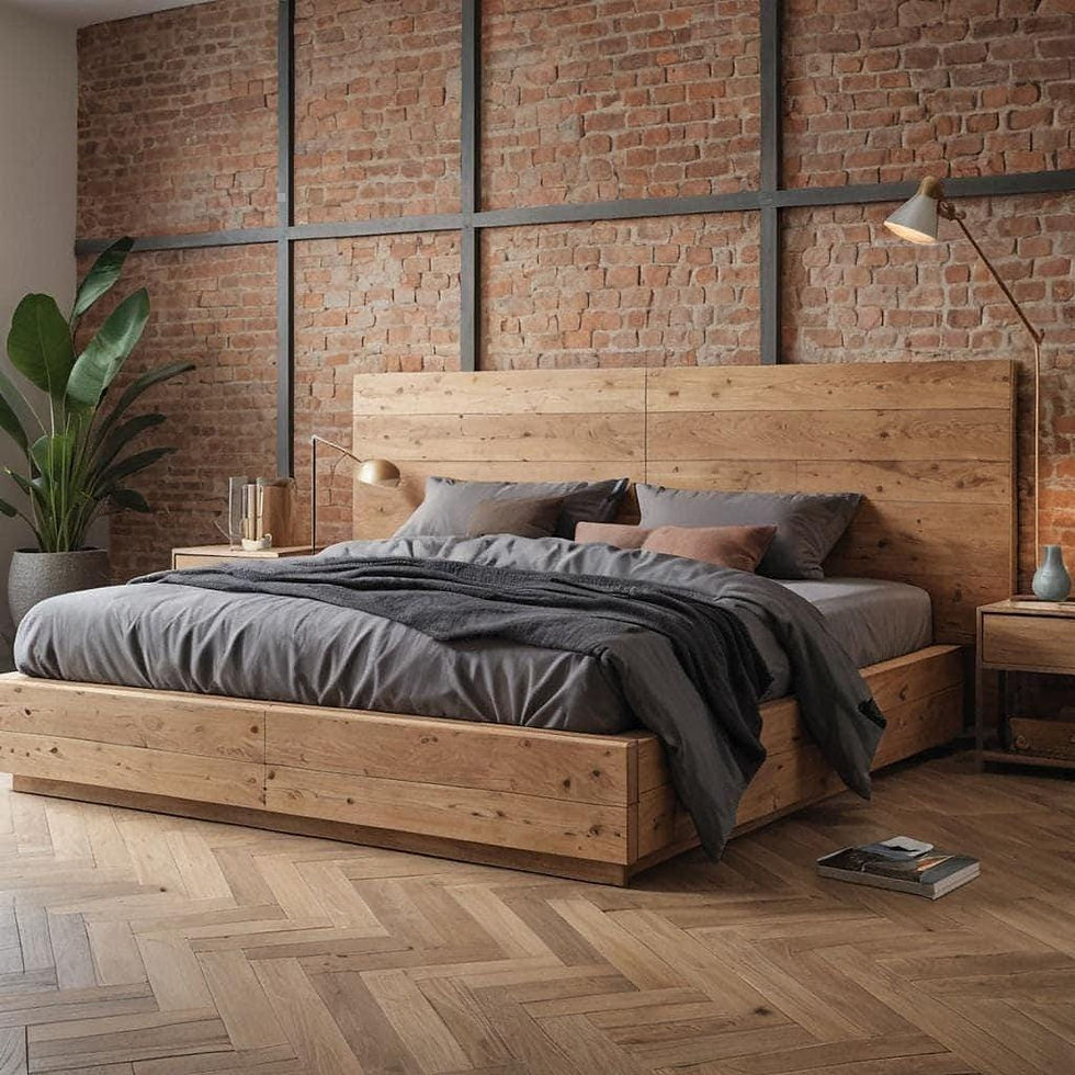 Thumbnail: Oak Wood Bed Frame, 100% Custom, Low Profile, Multiple Sizes