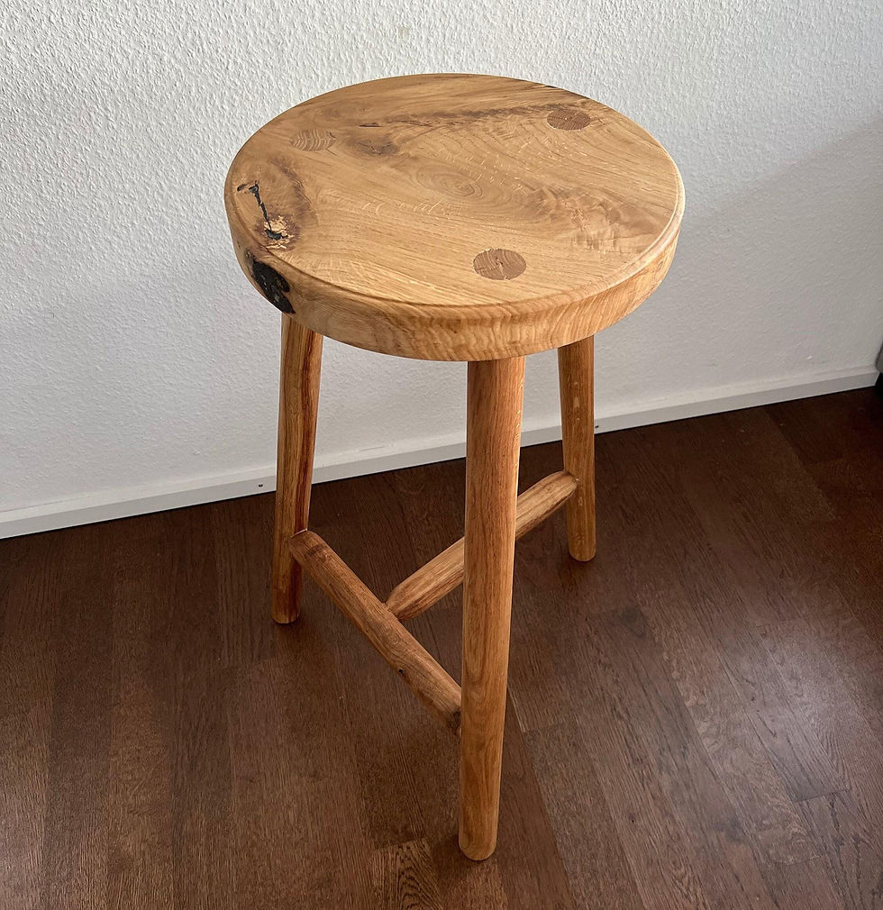 Thumbnail: Wooden 3 Leg Tripod Stool, Planter Stand, Step Stool, Oak Side Table