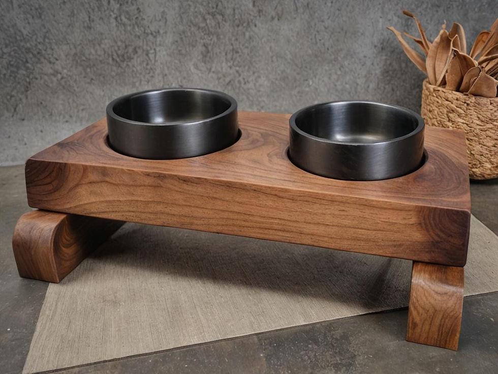 Miniaturbild: Solid Wood Dog Bowl Stand, High-Quality Feeder Stand