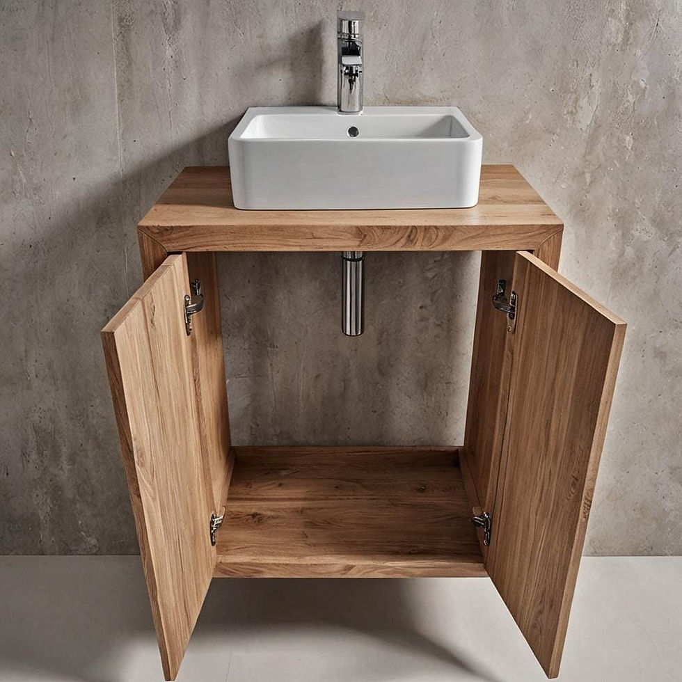 Thumbnail: Bathroom Vanity Cabinet Solid Wood with Countertop Sink