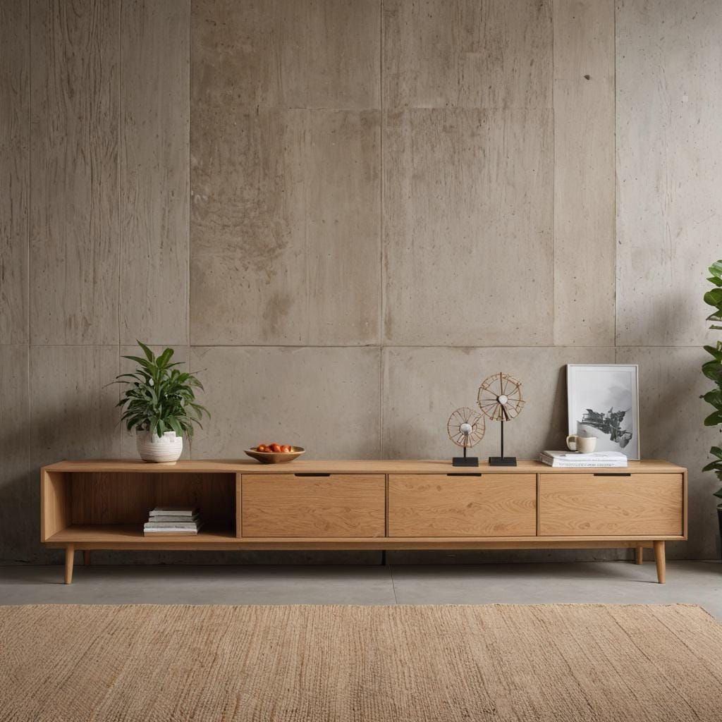 Nussbaum Lowboard/Sideboard/Konsolentisch TV-Möbel/Wohnzimmer Schrank