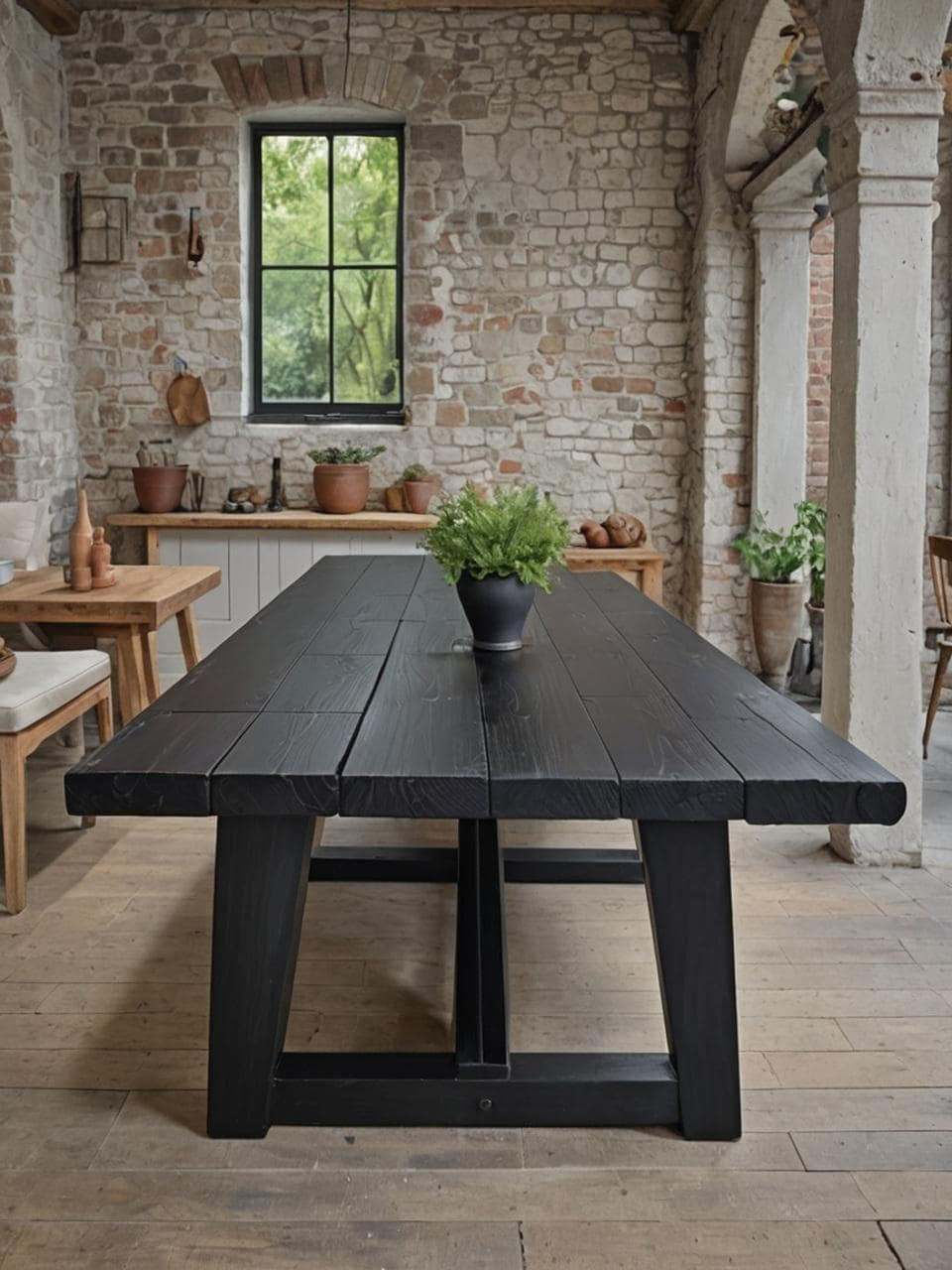Thumbnail: Rustic Solid Wood Dining Table - Handcrafted Office & Conference Table