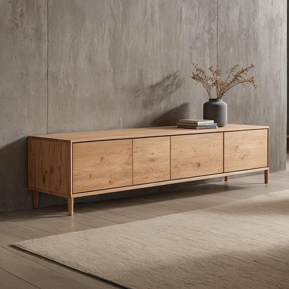 Thumbnail: Solid Wood Lowboard Sideboard Console Table Side Table Cabinet