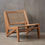Miniaturbild: Wood Rattan Kangaroo Accent Chair, Mid Century