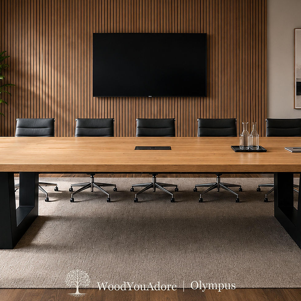 Thumbnail: Solid Wood Conference Office Dining Desk - Walnut Finish