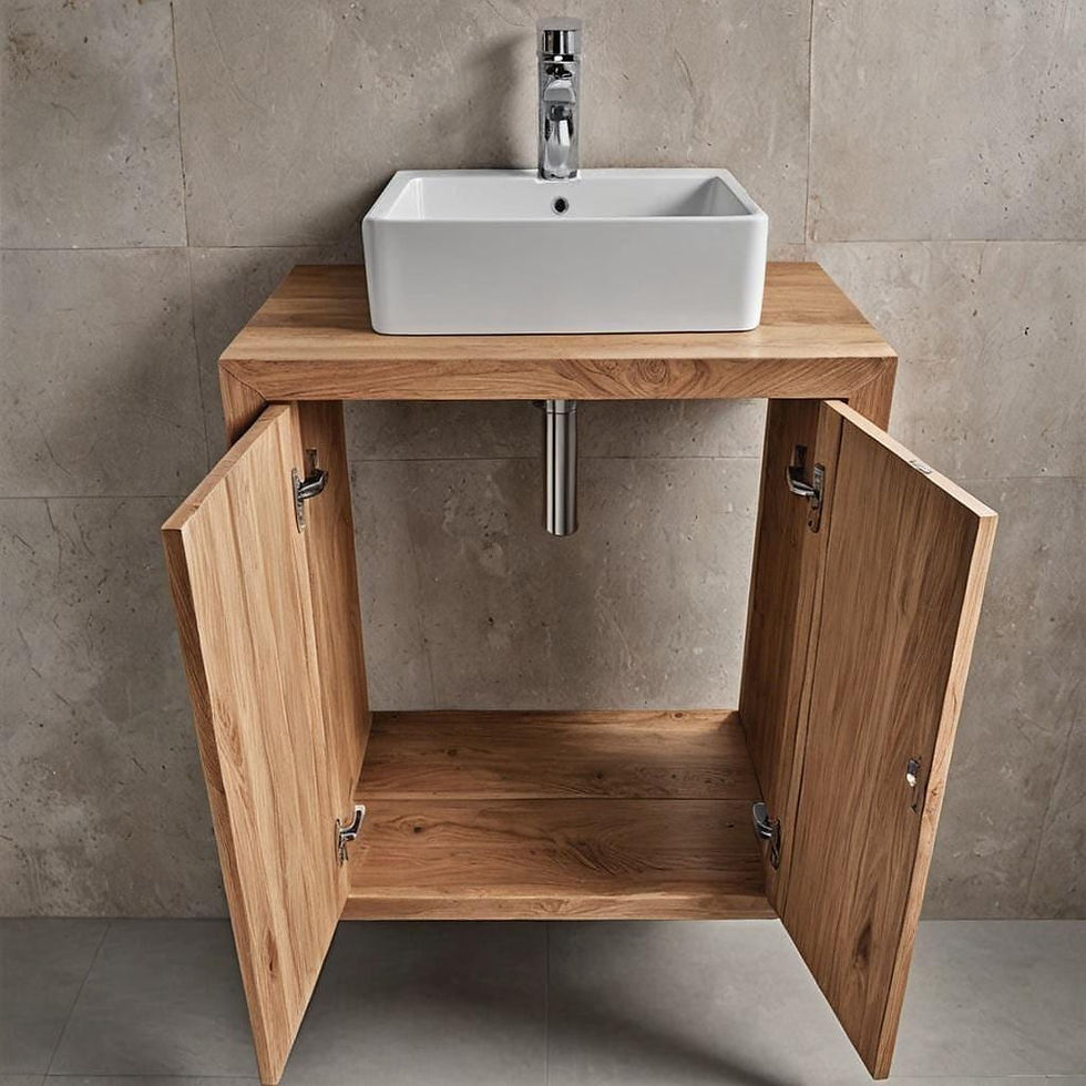 Miniaturbild: Bathroom Vanity Cabinet Solid Wood with Countertop Sink