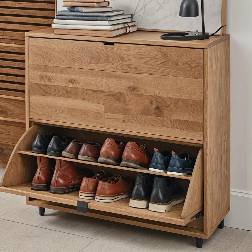 Miniaturbild: Eiche Massivholz Schuhregal Sitzbank mit Sitzfläche