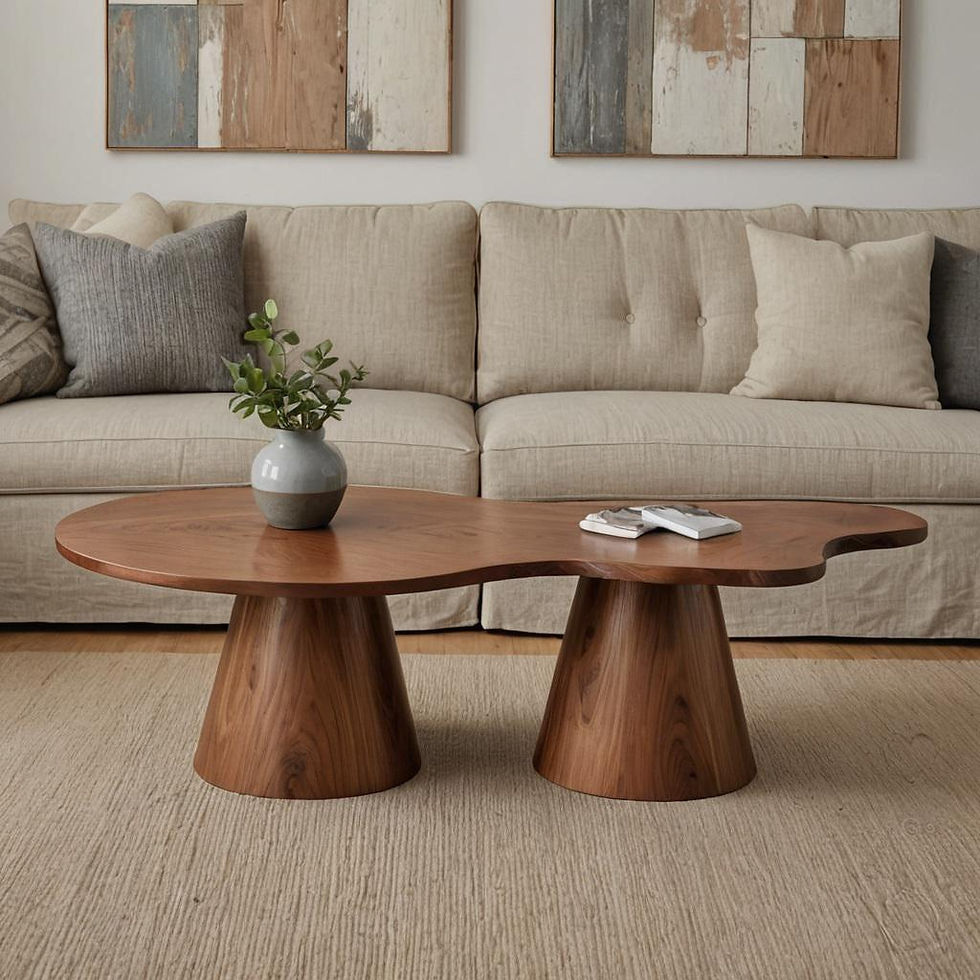 Miniaturbild: Customizable Solid Wood Coffee Table, Oak Walnut, Modern Living Room Table