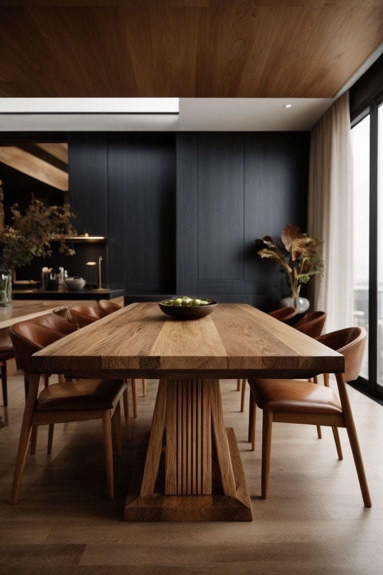 Thumbnail: Rustic Solid Wood Dining Table - Handcrafted Office & Conference Table