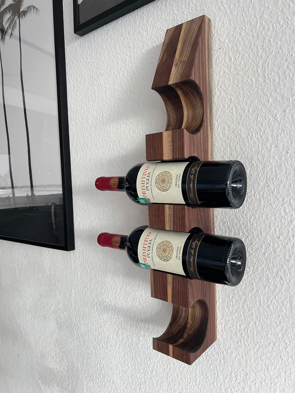 Thumbnail: Wine bottle holder / Christmas wine gift / Wall-mounted wine rack / Gift idea ...