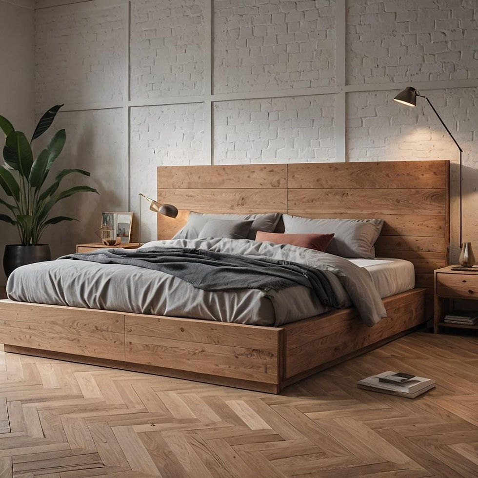 Miniaturbild: Massivholzbett / Bett Eiche Walnuss/ Holzbett / Eichenbett  / Echtholzbett