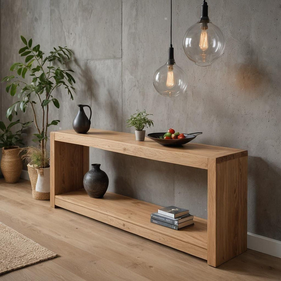 Miniaturbild: Solid Wood Lowboard Sideboard Console Table Side Table Cabinet - Natural Wood