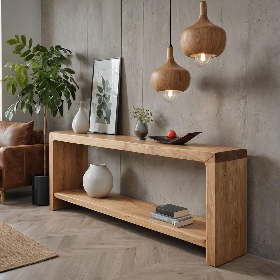 Miniaturbild: Solid Wood Lowboard Sideboard Console Table Side Table Cabinet - Natural Wood