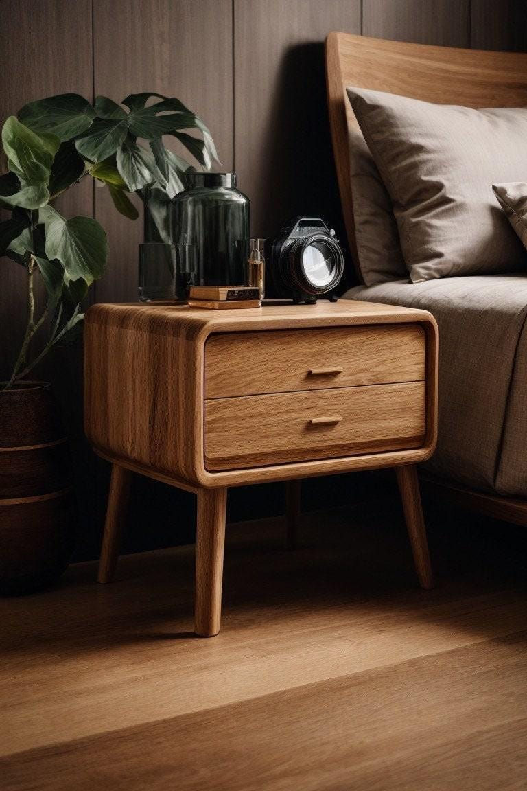 Thumbnail: Handmade bedside table, side table, plant stand