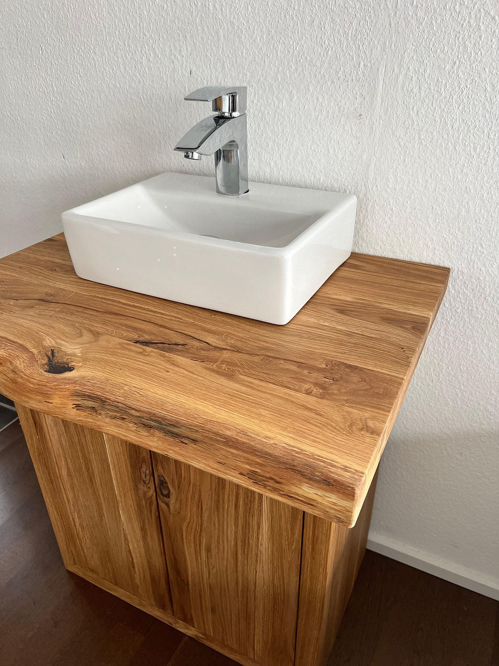 Thumbnail: Oak Bathroom Vanity, Single Sink Vanity, Wall Mount, Modern & Rustic Natural ...